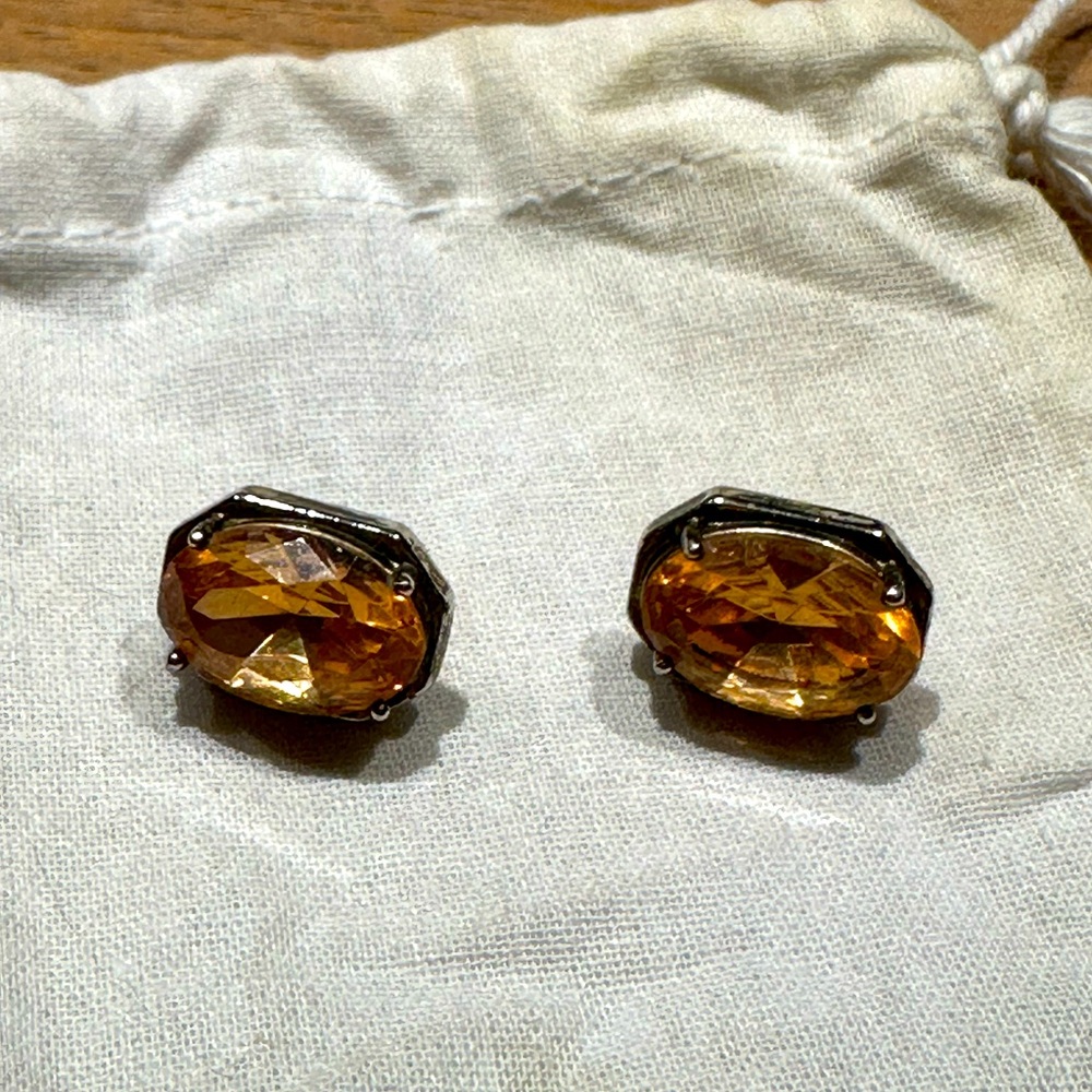 Champagne Pink & Gold Nordstrom Crystal Stud Earrings